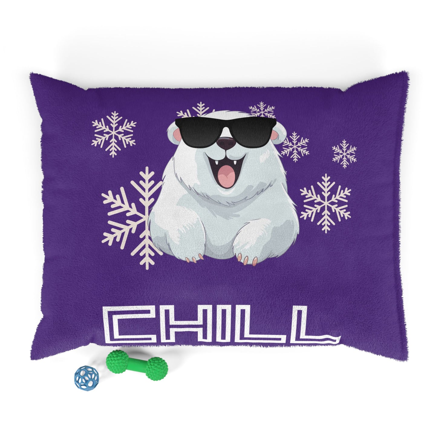 Chill with Polar Bear Pet Bed, Purple