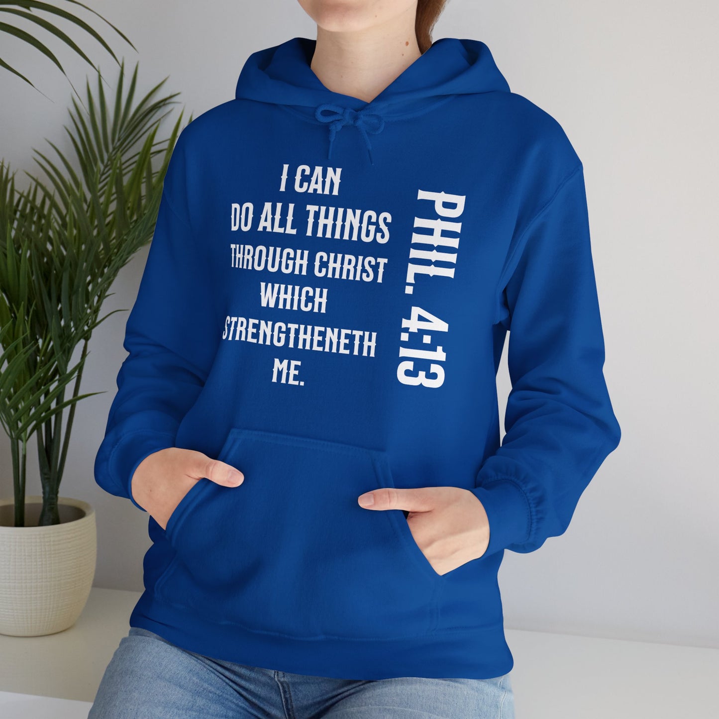 All Things Through Christ Philippians 4:13 Unisex Heavy Blend™ Hooded Sweatshirt