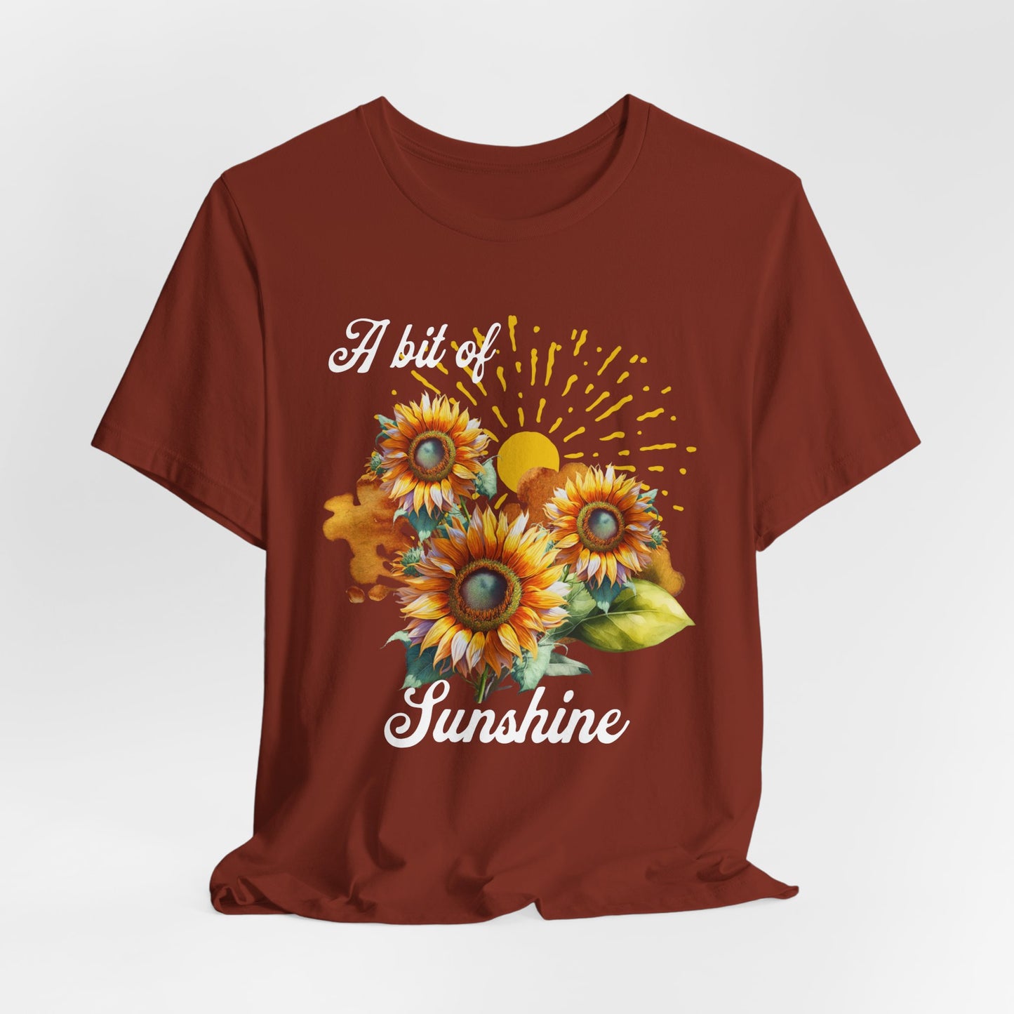 A Bit Of Sunshine Sunflower T-shirt, Bella + Canvas, spring, summer