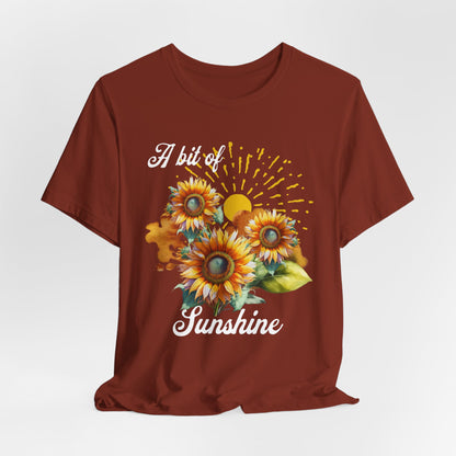 A Bit Of Sunshine Sunflower T-shirt, Bella + Canvas, spring, summer
