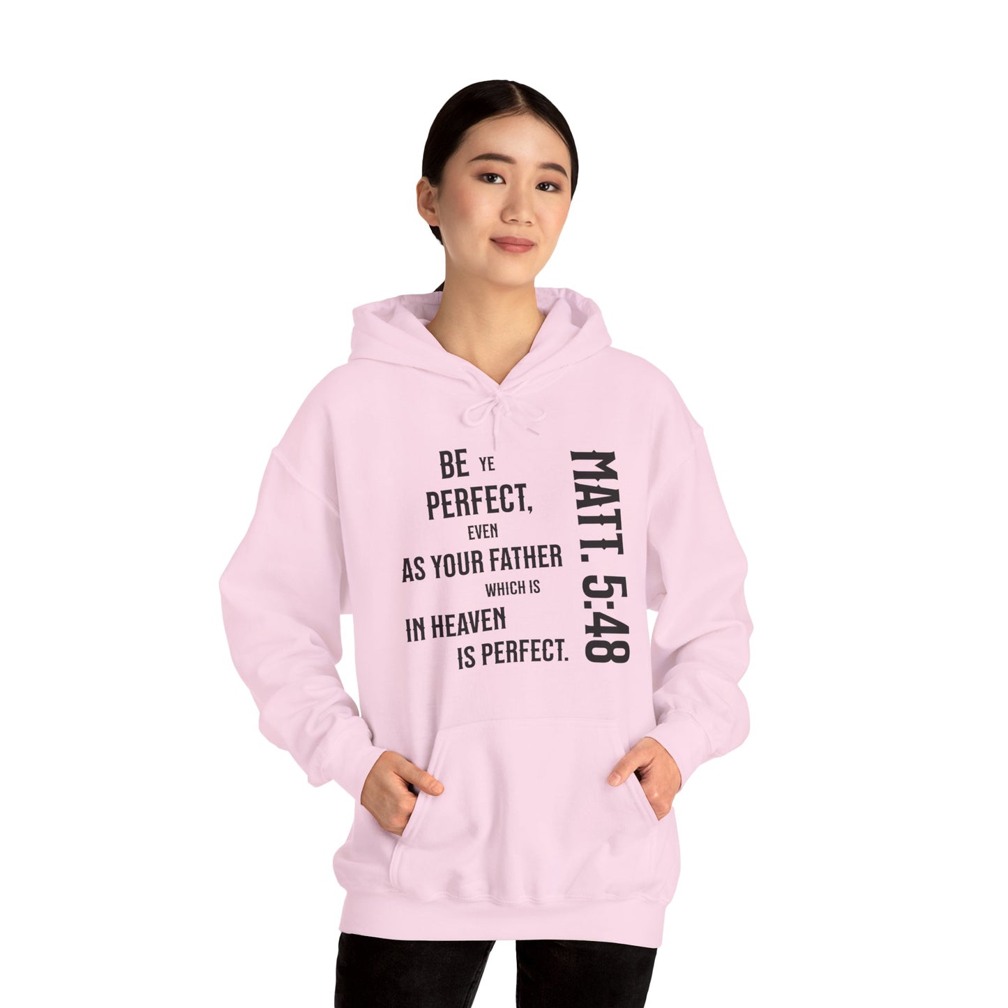 Be Perfect - Matthew 5:48 Unisex Heavy Blend™ Hooded Sweatshirt