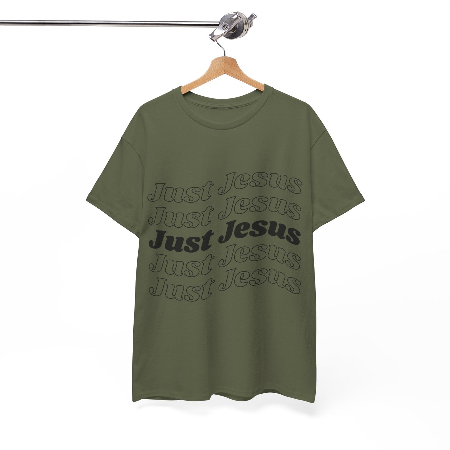 Just Jesus Unisex Heavy Cotton Tee; Christian gift, Witnessing, Faith gift