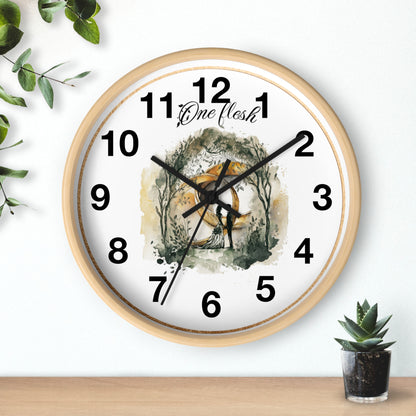 One Flesh Christian Wall Clock with rings, vintage design, wedding, new couple