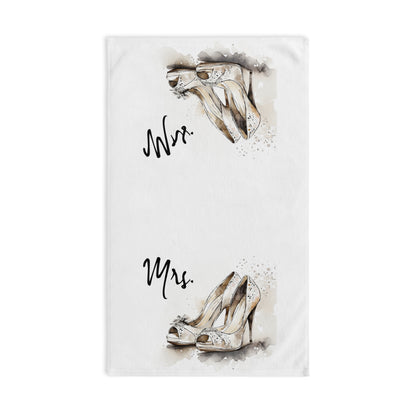 Mrs. Hand Towel, new couple, vintage housewarming gift, wedding, shoes