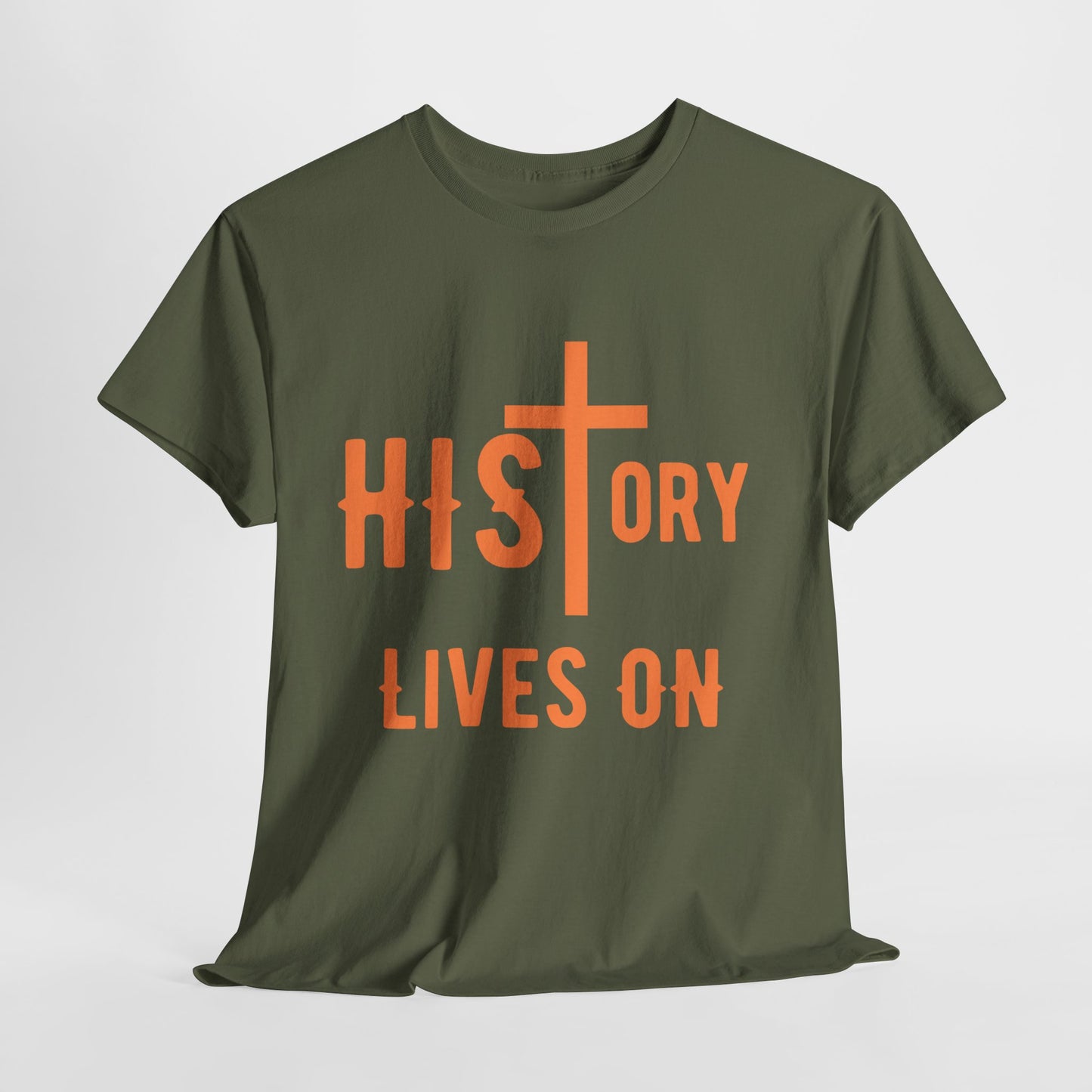 HIStory Lives On Unisex Heavy Cotton Tee, resurrection, cross, easter