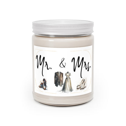 Mr&Mrs vintage design Scented Candles, 9oz-Wedding, Anniversary, Valentine's Day