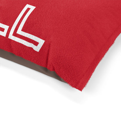 Chill with Polar Bear Pet Bed, Dark Red