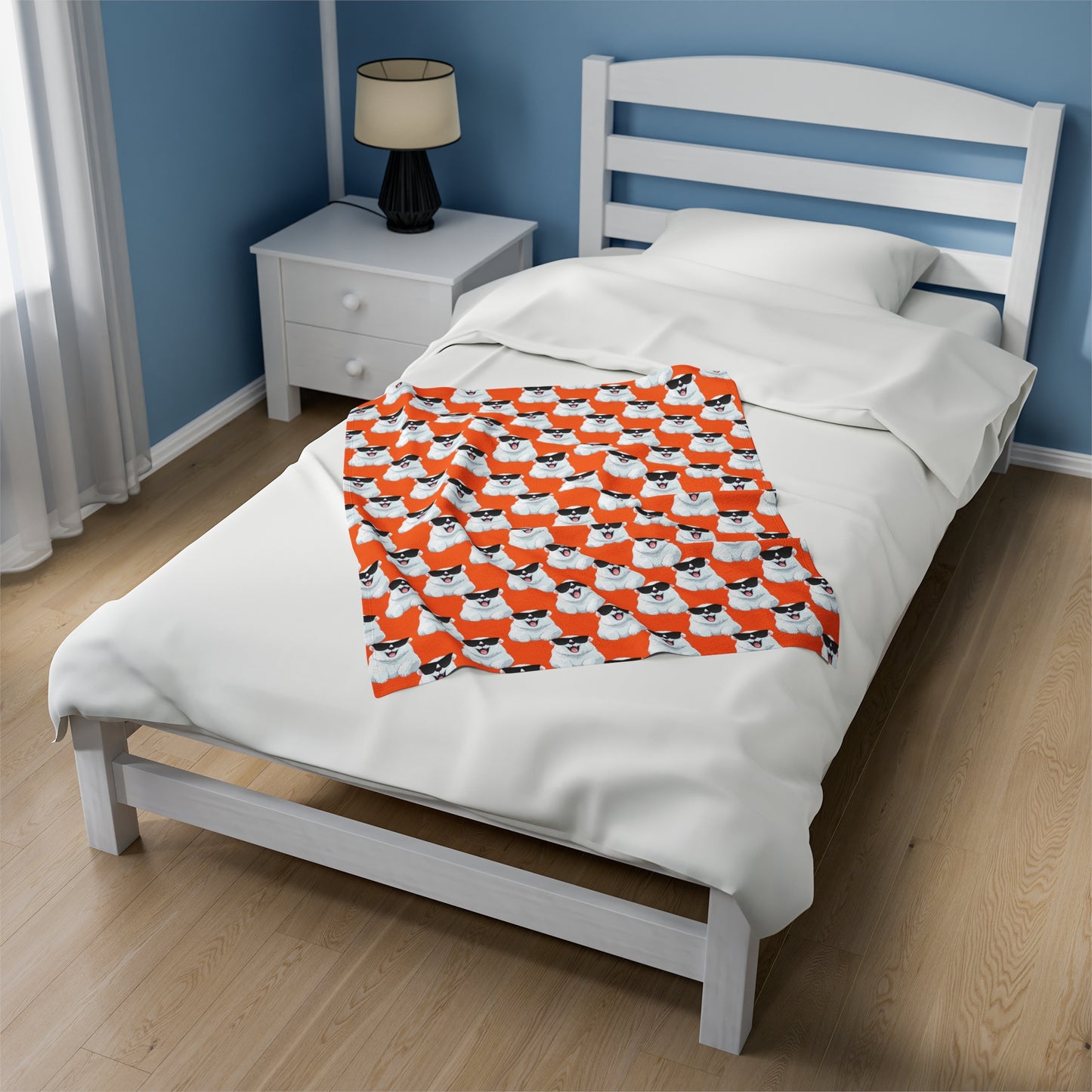 Polar Bear Velveteen Plush Blanket - Orange