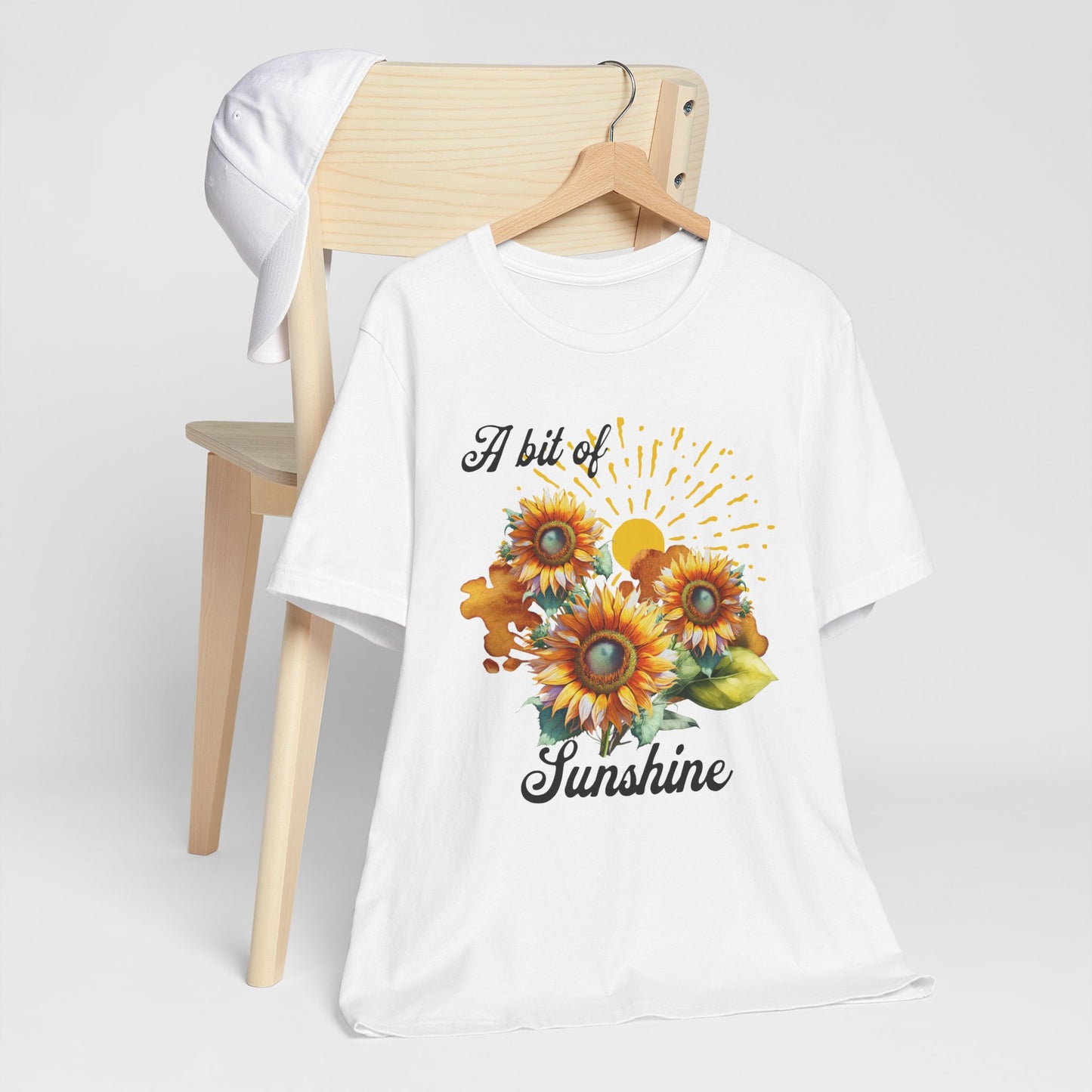 A Bit Of Sunshine Sunflower T-shirt, Bella + Canvas, spring, summer