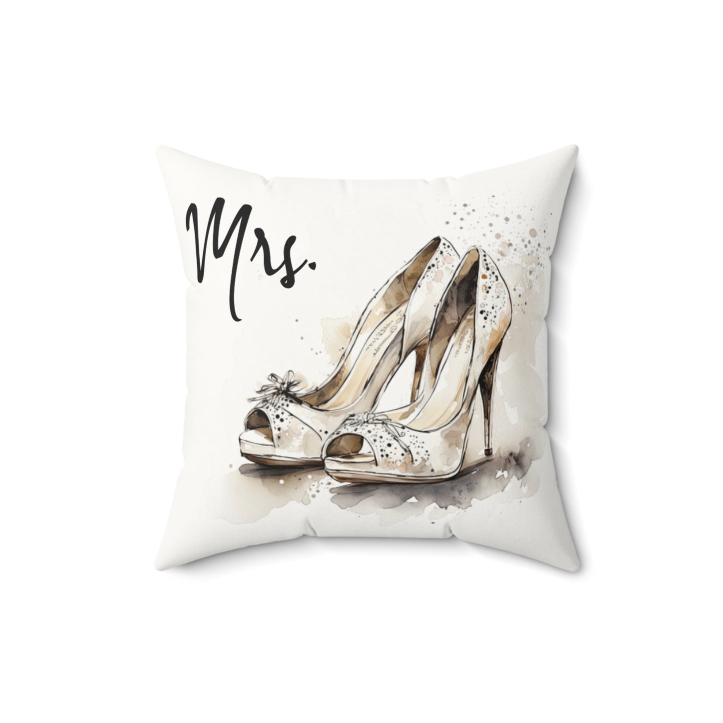 Mrs.' Faux Suede Pillow- vintage design, Wedding, Anniversary, housewarming gift