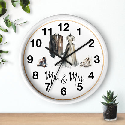Mr & Mrs Wall Clock, vintage design, new couple, anniversary, housewarming gift