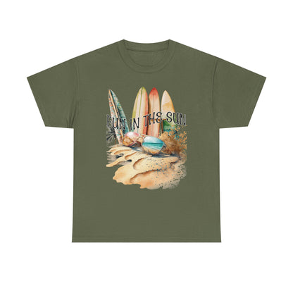 Fun in the Sun Unisex Heavy Cotton Tee, vacation, beach day, weekend getaway