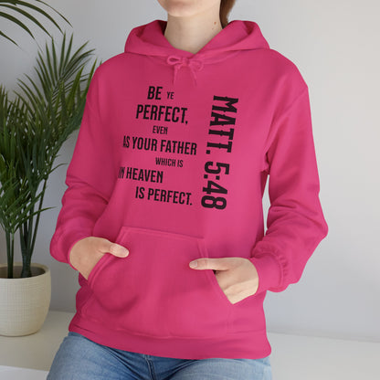 Be Perfect - Matthew 5:48 Unisex Heavy Blend™ Hooded Sweatshirt