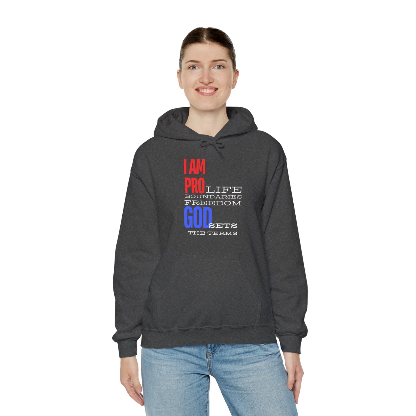 I AM PRO GOD, Unisex Heavy Blend™ Hooded Sweatshirt, life, boundaries, freedom
