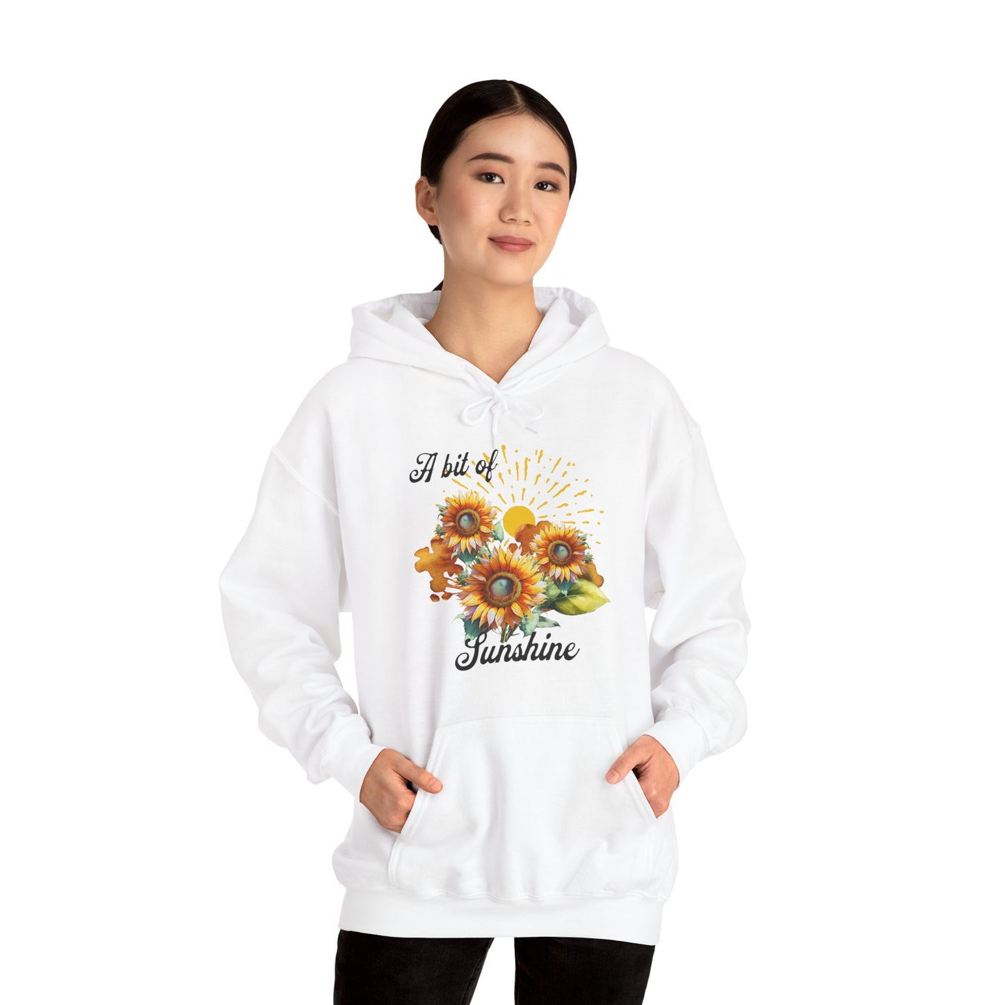 A Bit Of Sunshine hoodie with sunflowers, gift for her