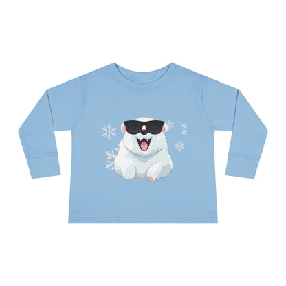 Cool Polar Bear Toddler Boy Long Sleeve Tee, Christmas, birthday