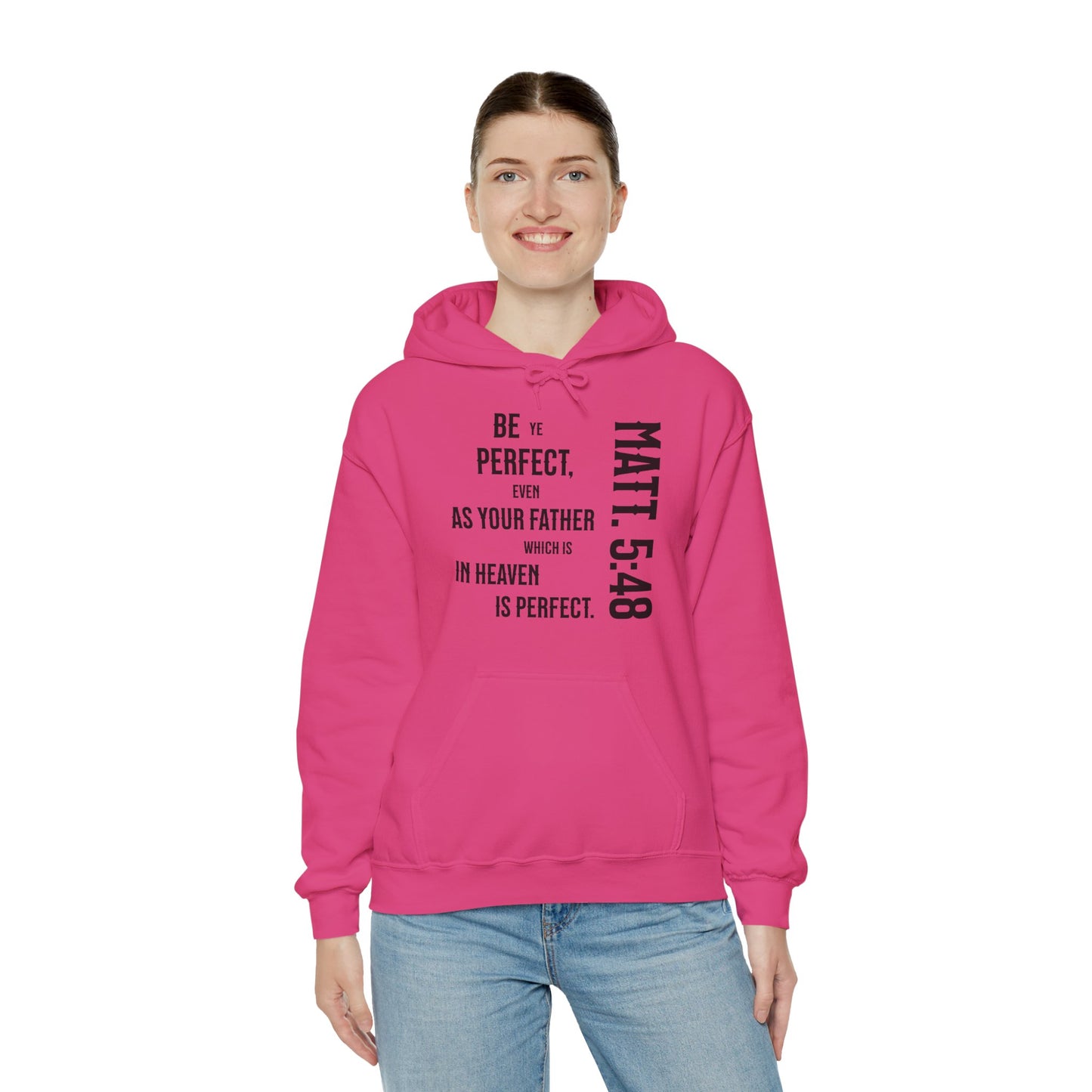Be Perfect - Matthew 5:48 Unisex Heavy Blend™ Hooded Sweatshirt