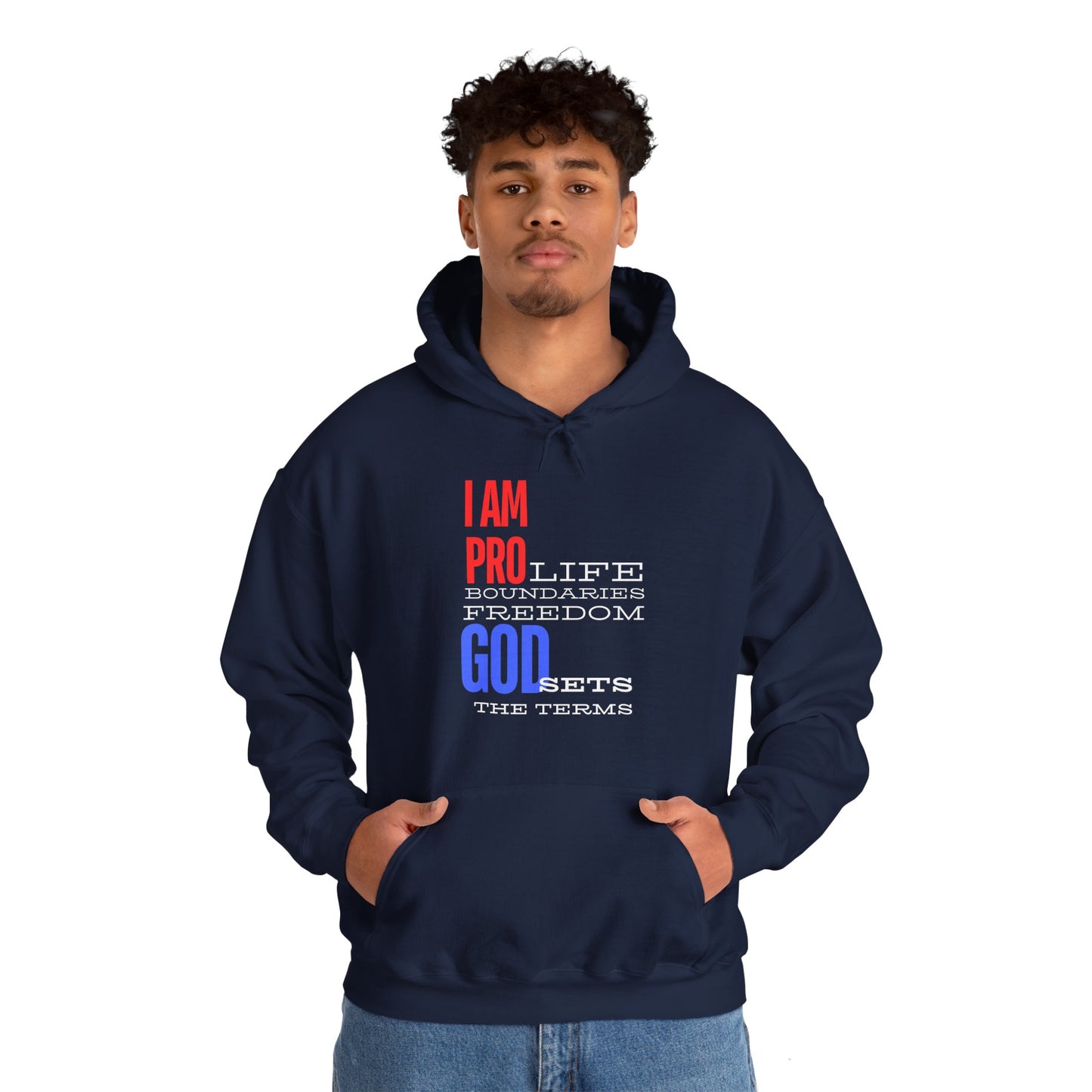 I AM PRO GOD, Unisex Heavy Blend™ Hooded Sweatshirt, life, boundaries, freedom