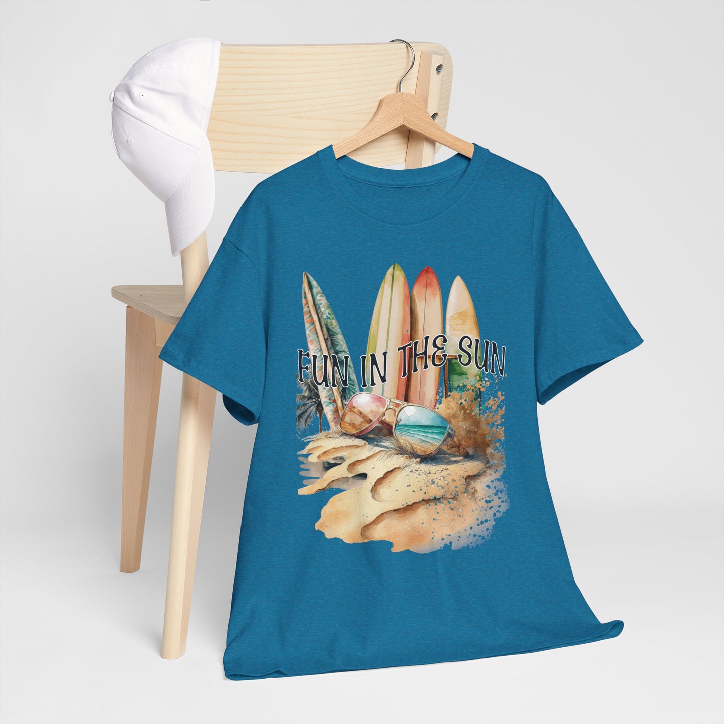 Fun in the Sun Unisex Heavy Cotton Tee, vacation, beach day, weekend getaway