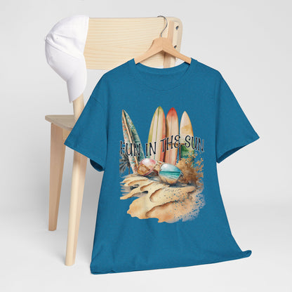 Fun in the Sun Unisex Heavy Cotton Tee, vacation, beach day, weekend getaway