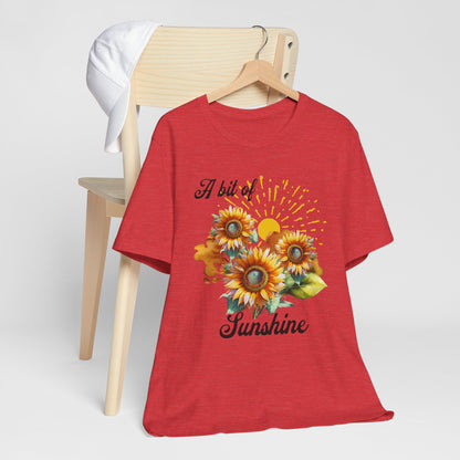 A Bit Of Sunshine Sunflower T-shirt, Bella + Canvas, spring, summer