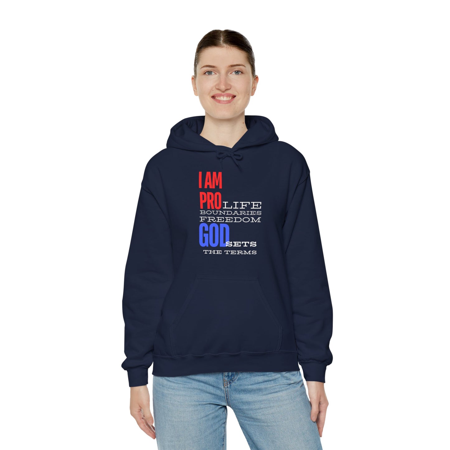 I AM PRO GOD, Unisex Heavy Blend™ Hooded Sweatshirt, life, boundaries, freedom