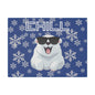 Chill, Polar Bear, Matte Canvas, Stretched 0.75", wall art, snowflakes - blue