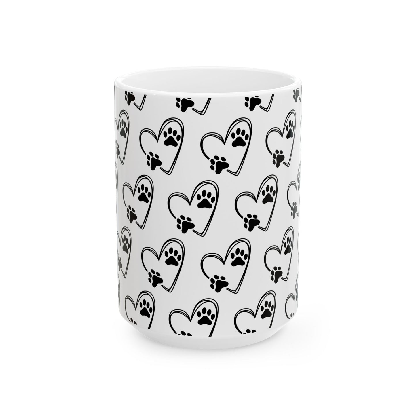 Paw Prints Ceramic Mug, (11oz, 15oz), pet lovers