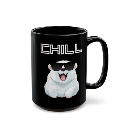 Chill Polar Bear with sunglasses Black Mug (11oz, 15oz)