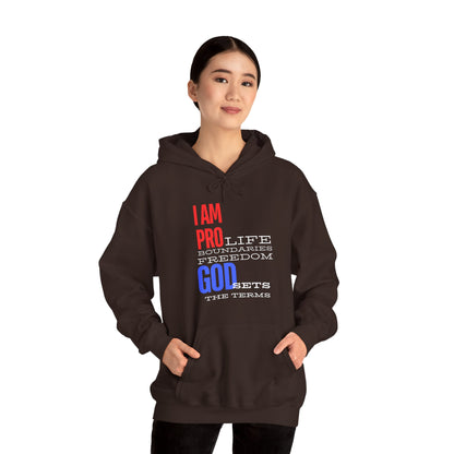 I AM PRO GOD, Unisex Heavy Blend™ Hooded Sweatshirt, life, boundaries, freedom