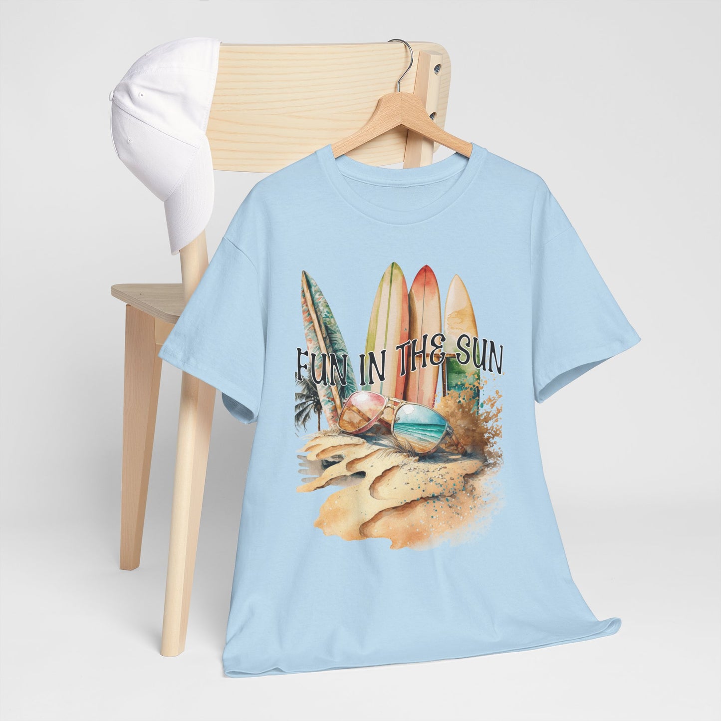 Fun in the Sun Unisex Heavy Cotton Tee, vacation, beach day, weekend getaway
