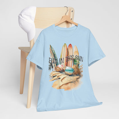 Fun in the Sun Unisex Heavy Cotton Tee, vacation, beach day, weekend getaway