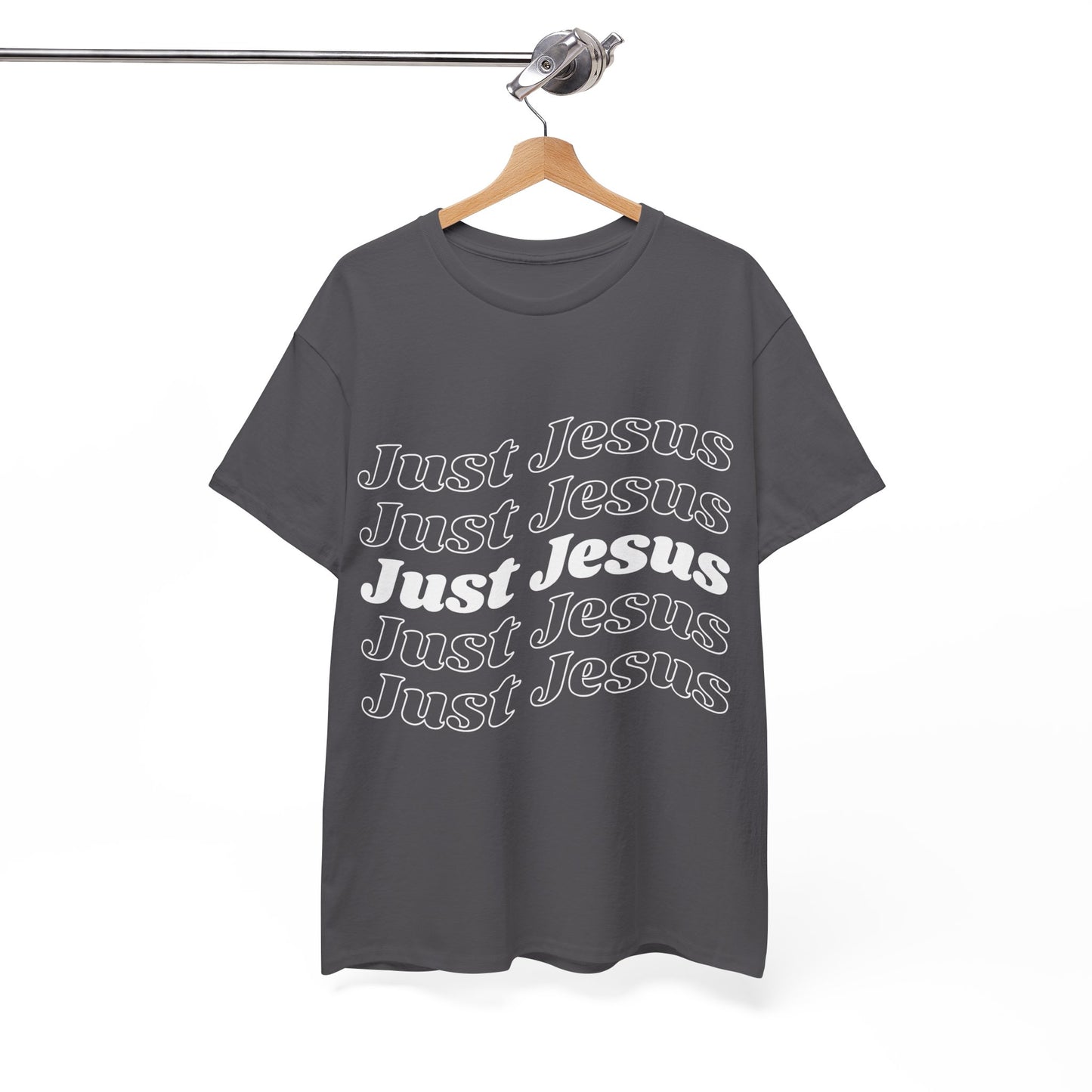 Just Jesus Unisex Heavy Cotton Tee; Christian gift, Witnessing, Faith gift