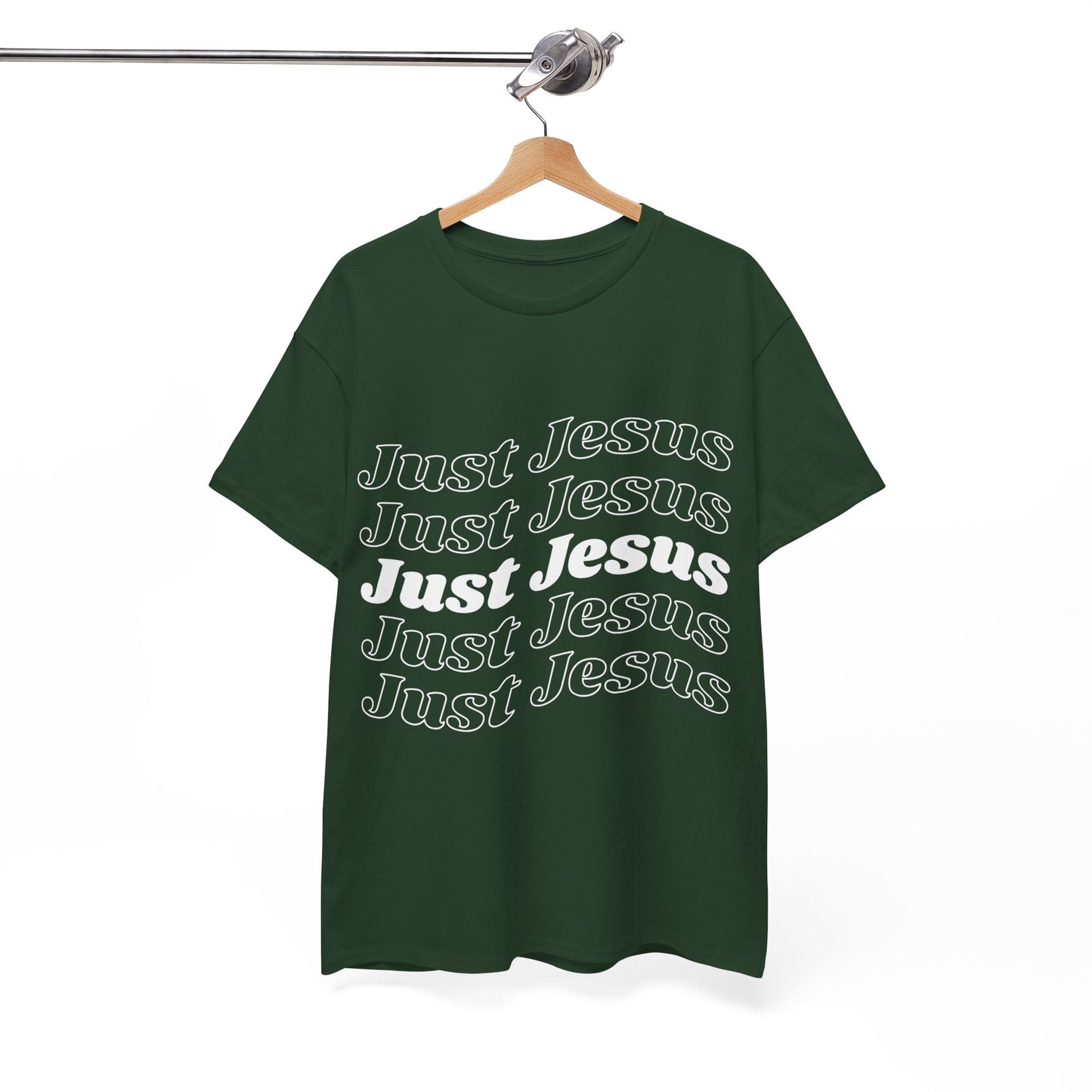 Just Jesus Unisex Heavy Cotton Tee; Christian gift, Witnessing, Faith gift