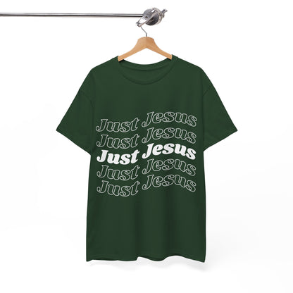 Just Jesus Unisex Heavy Cotton Tee; Christian gift, Witnessing, Faith gift