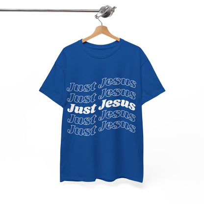 Just Jesus Unisex Heavy Cotton Tee; Christian gift, Witnessing, Faith gift