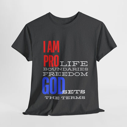 I AM PRO GOD, Unisex Heavy Cotton Tee, life, boundaries, freedom