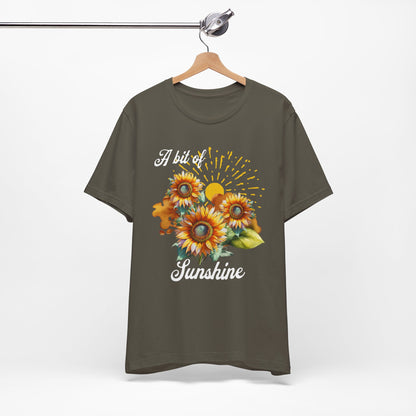 A Bit Of Sunshine Sunflower T-shirt, Bella + Canvas, spring, summer