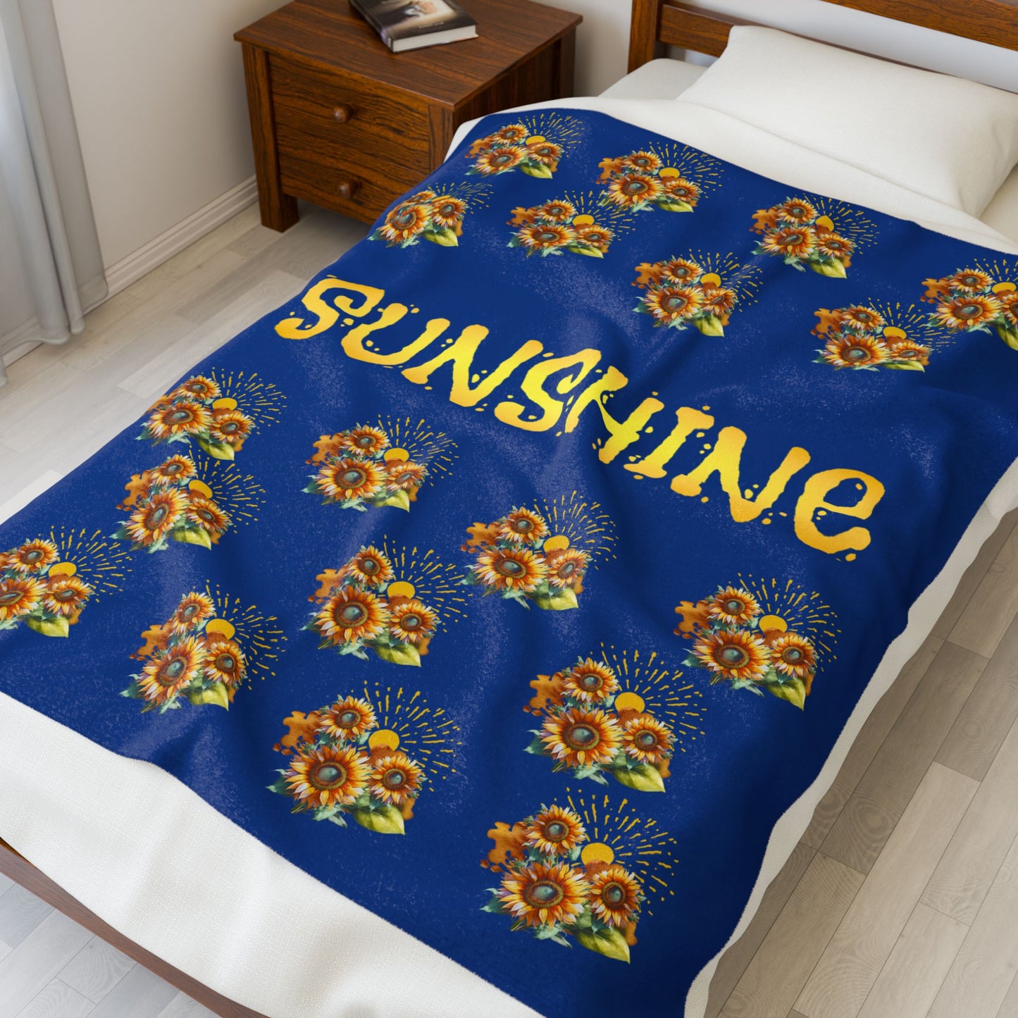 Sunflower Sunshine Velveteen Plush Blanket