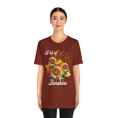 A Bit Of Sunshine Sunflower T-shirt, Bella + Canvas, spring, summer