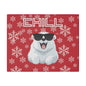 Chill, Polar Bear, Matte Canvas, Stretched 0.75", wall art, snowflakes - red