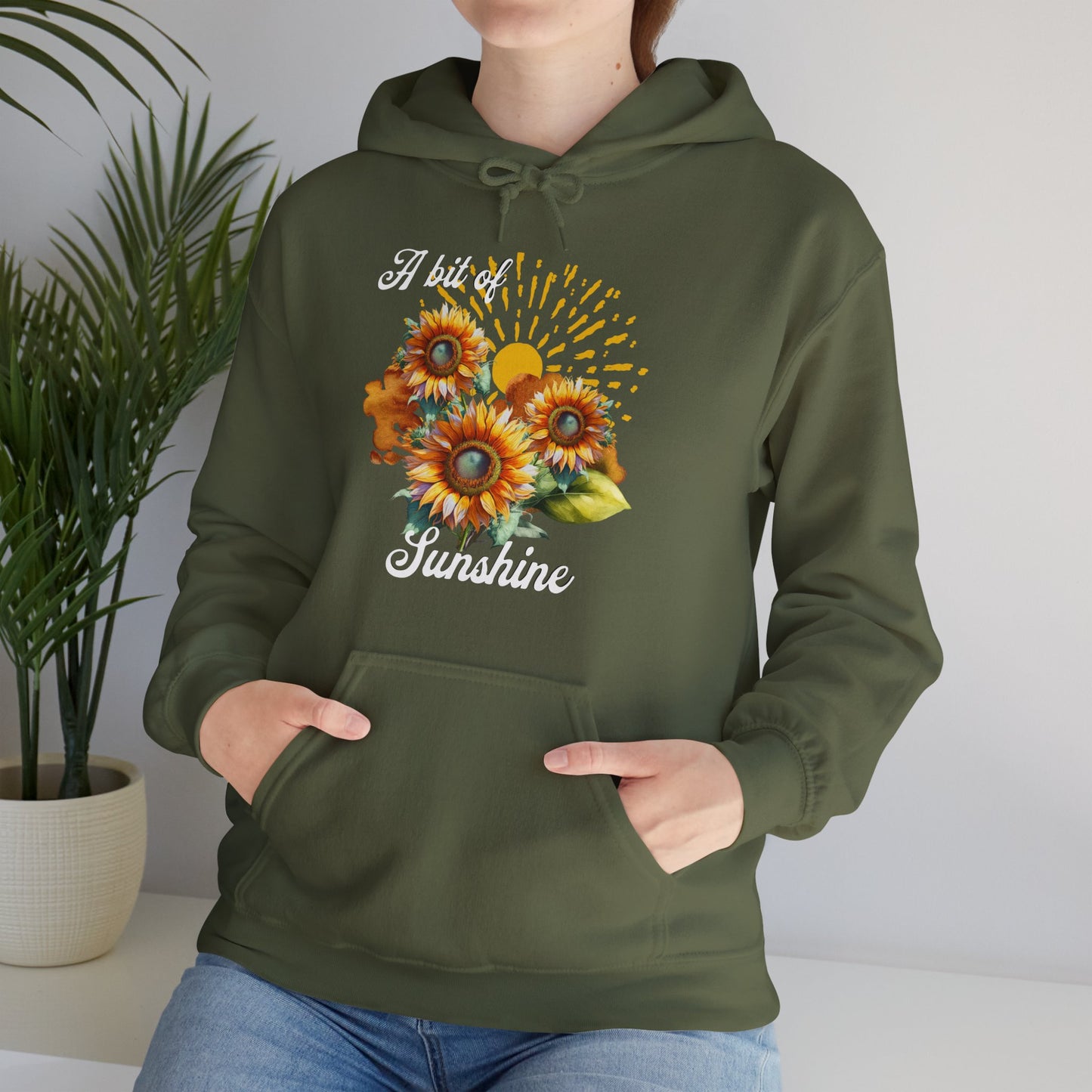 A Bit Of Sunshine hoodie with sunflowers, gift for her