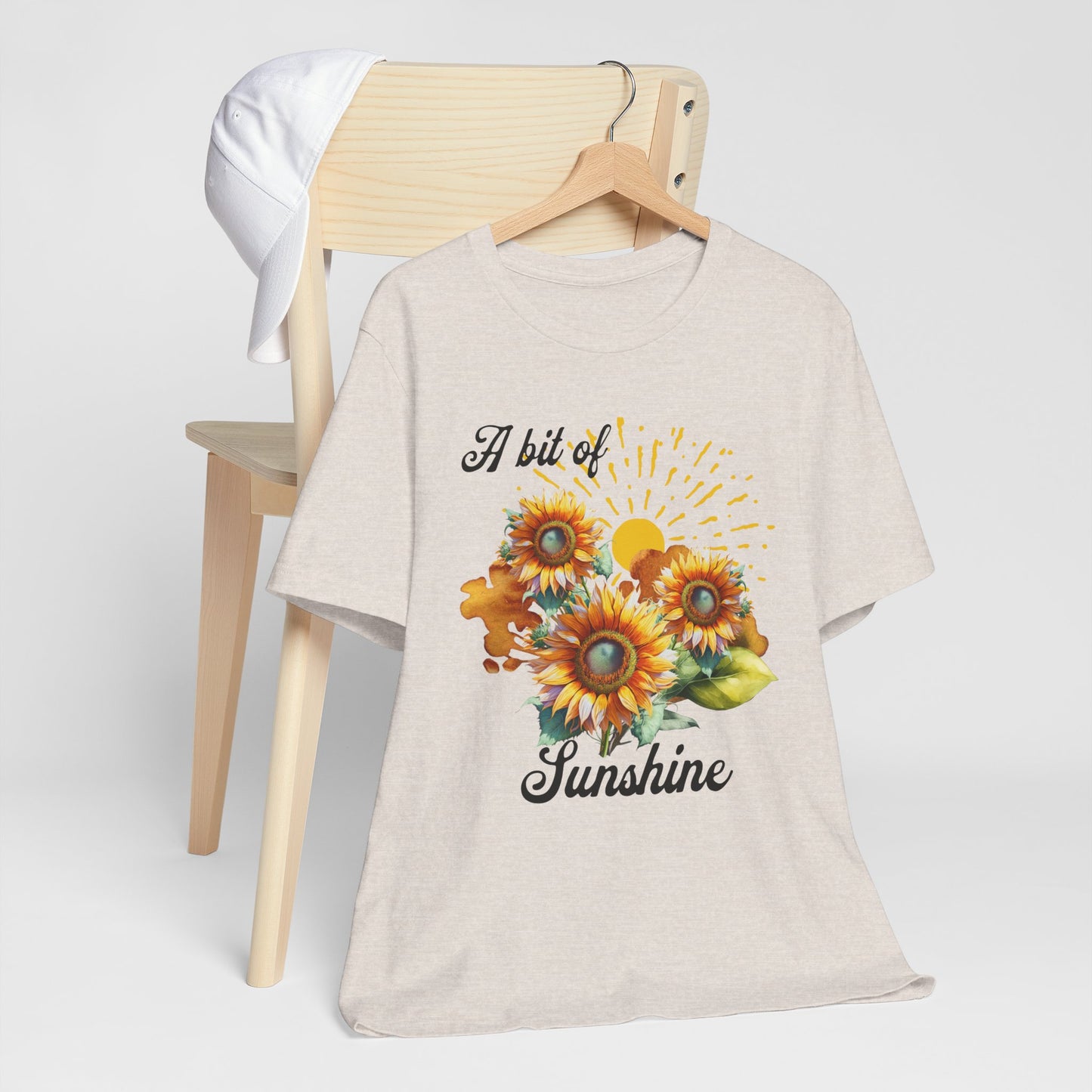 A Bit Of Sunshine Sunflower T-shirt, Bella + Canvas, spring, summer