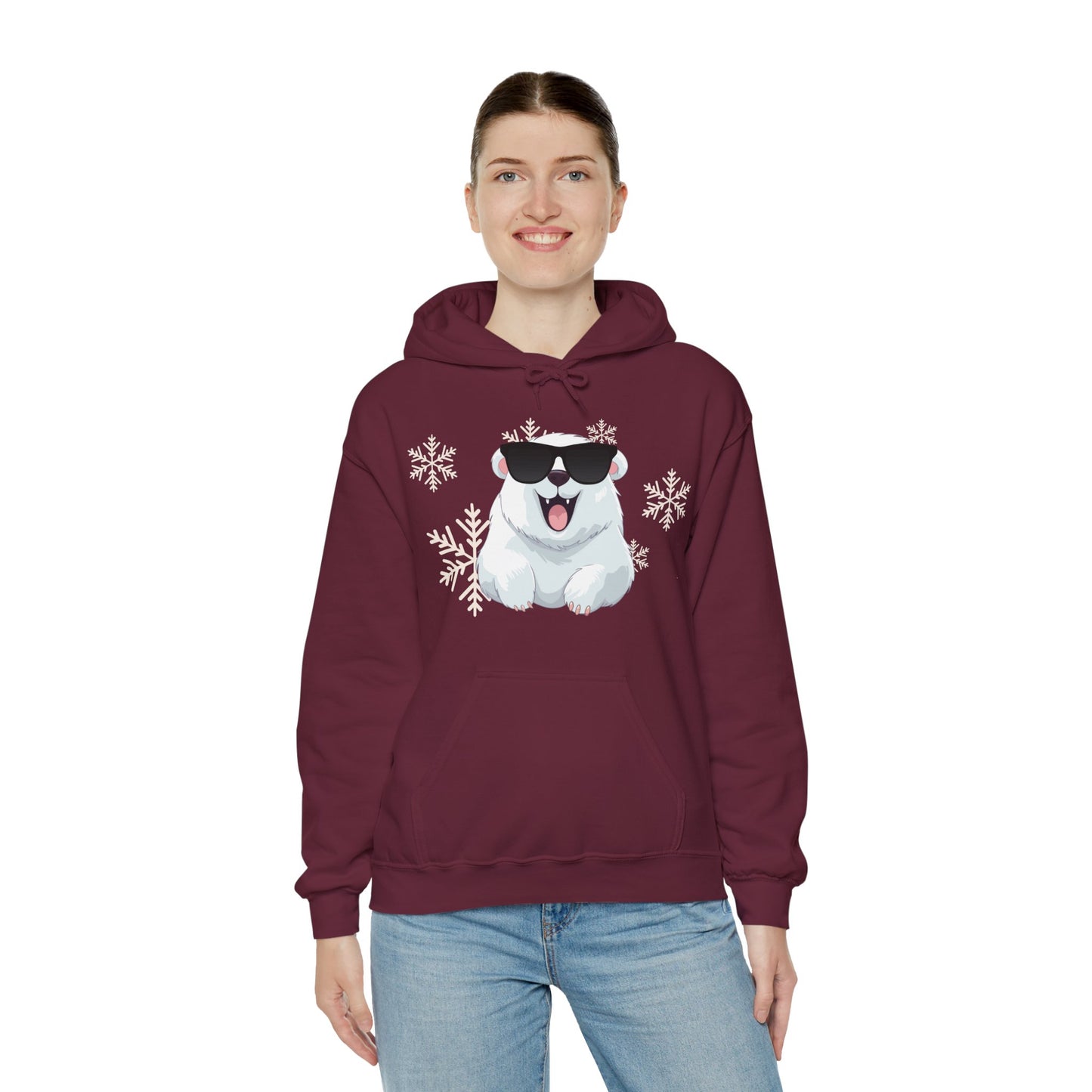 Polar Bear Unisex Heavy Blend™ Hooded Sweatshirt, fun, cool, Christmas