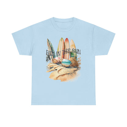 Fun in the Sun Unisex Heavy Cotton Tee, vacation, beach day, weekend getaway