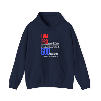 I AM PRO GOD, Unisex Heavy Blend™ Hooded Sweatshirt, life, boundaries, freedom