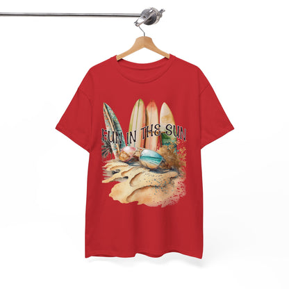 Fun in the Sun Unisex Heavy Cotton Tee, vacation, beach day, weekend getaway