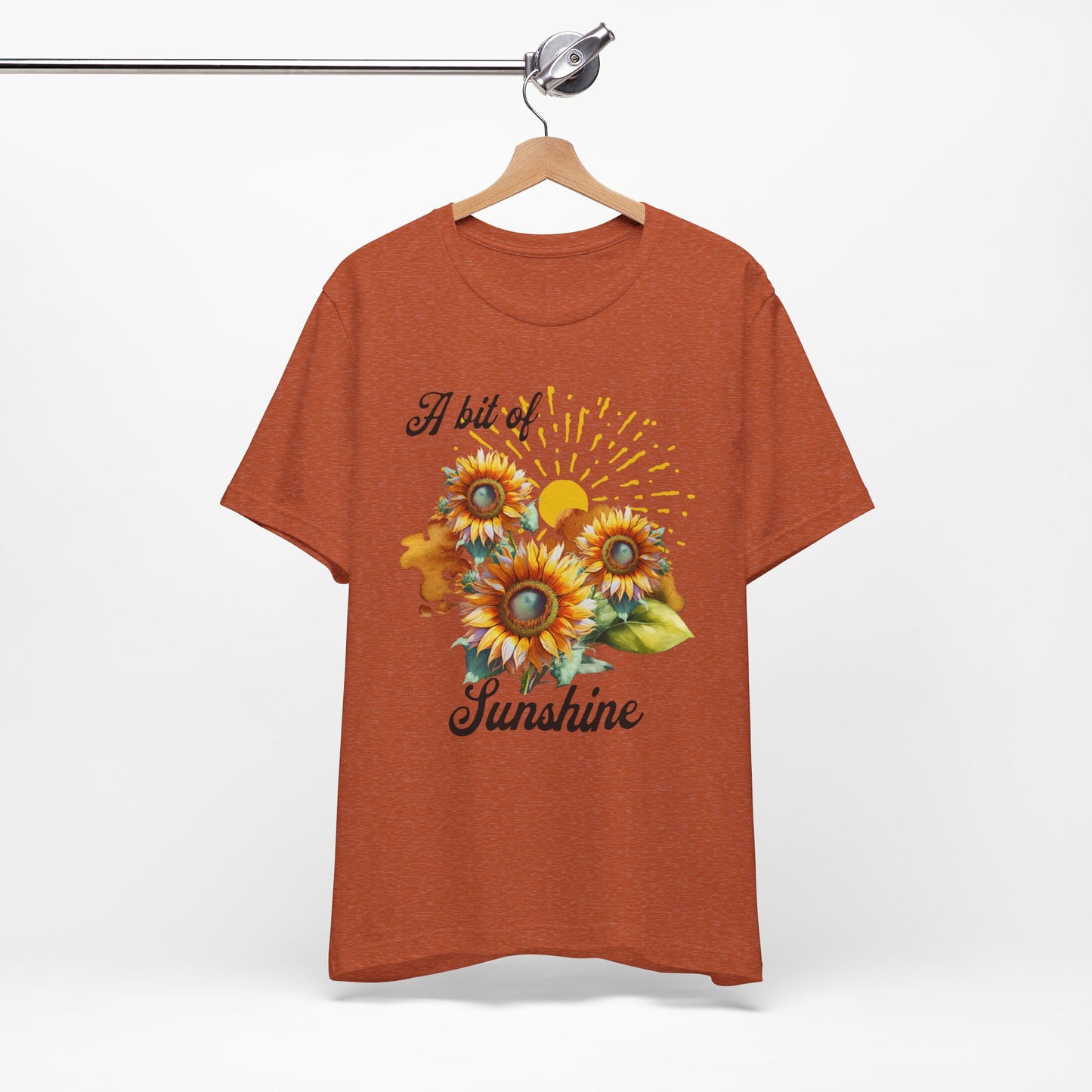 A Bit Of Sunshine Sunflower T-shirt, Bella + Canvas, spring, summer