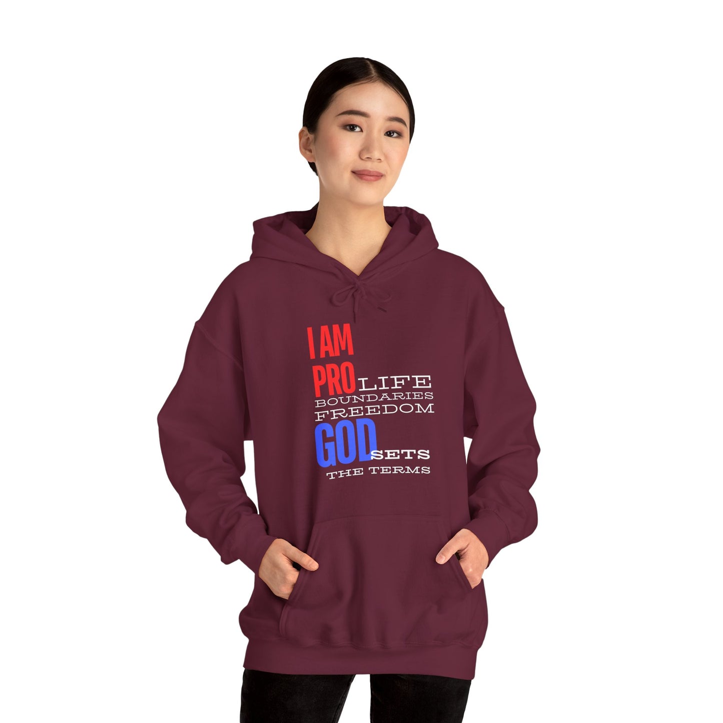 I AM PRO GOD, Unisex Heavy Blend™ Hooded Sweatshirt, life, boundaries, freedom