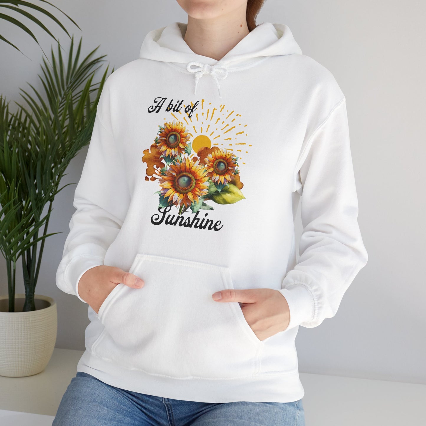A Bit Of Sunshine hoodie with sunflowers, gift for her
